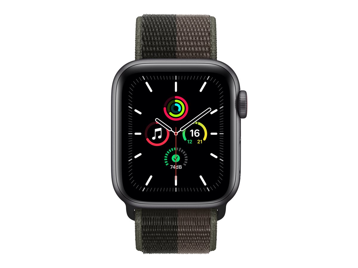 Apple Watch SE (GPS + Cellular) - aluminio gris espacial - reloj inteligente con cinta deportiva - tornado/gris - 32GB