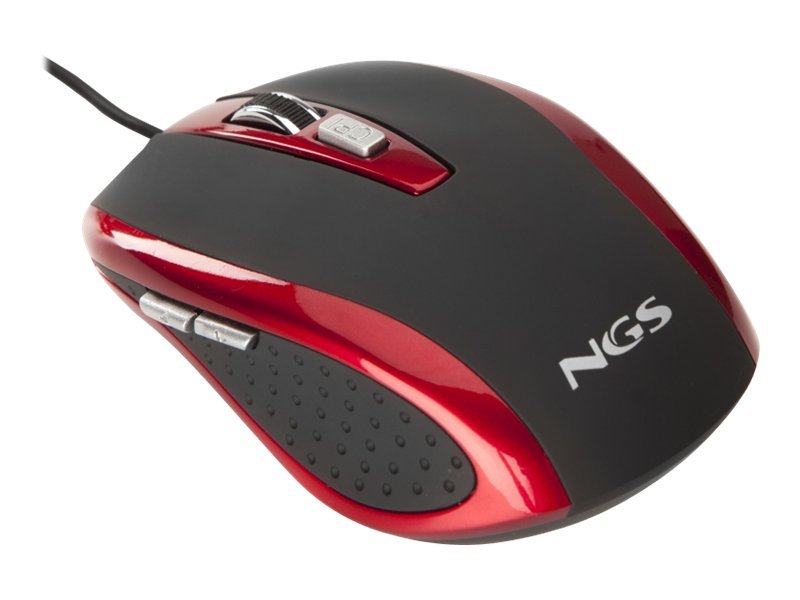 NGS Red Tick - ratón - USB - rojo