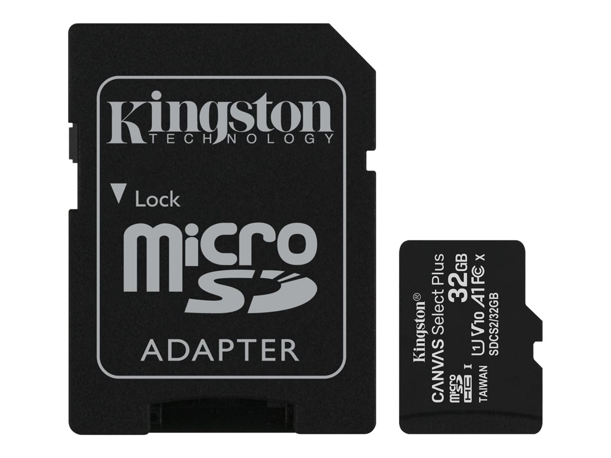 Kingston Canvas Select Plus - tarjeta de memoria flash - 32GB - microSDHC UHS-I