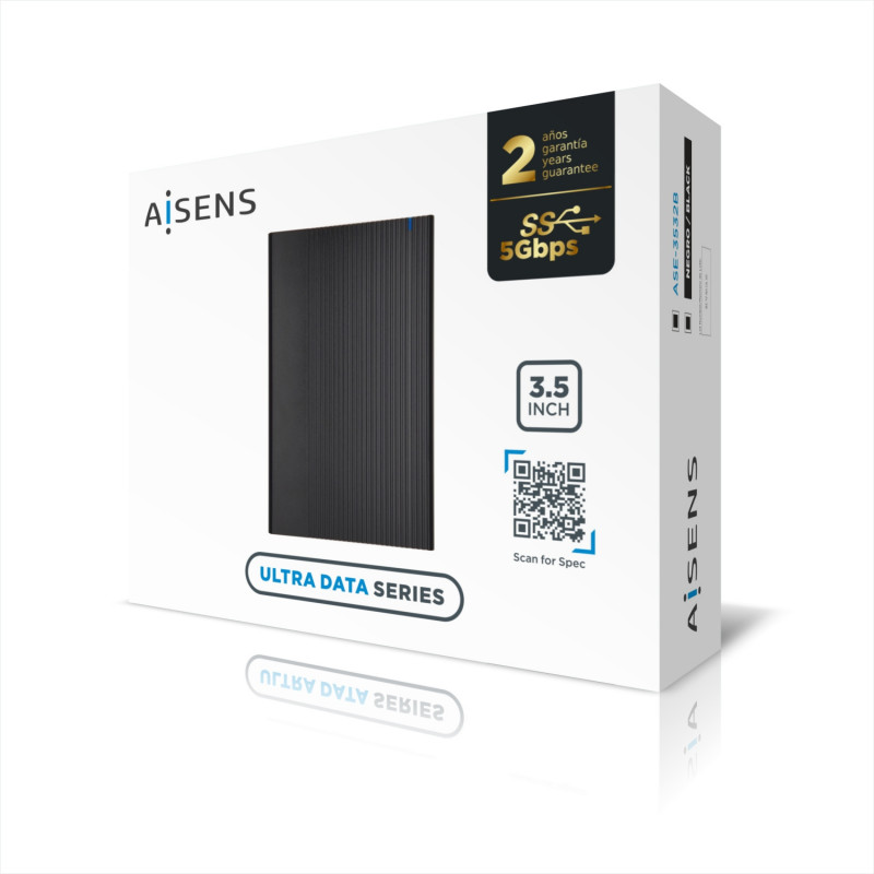 AISENS Caja Externa 3,5" ASE-3532B SATA a USB 3.0/USB3.1 Gen1, Negra
